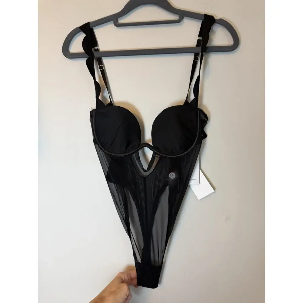 Bluebella Jasmine Underwire Bodysuit Black 32D NWT $98